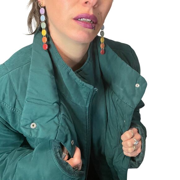 Vintage Winter Coat - Studio Works - Green Oversize Grunge - Size Large EUC - Picture 4 of 11